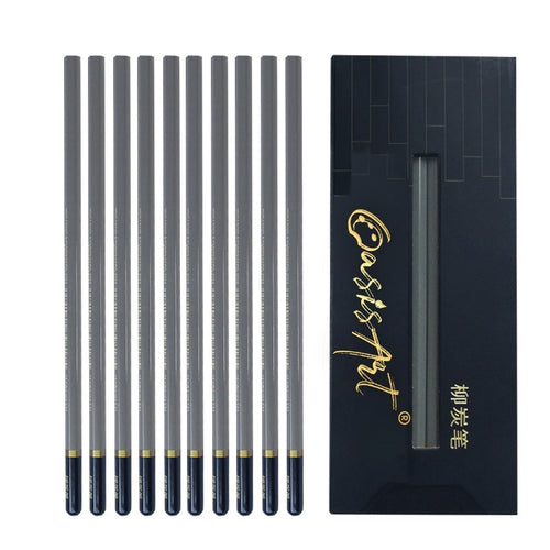 10 Pieces Pack Willow Charcoal Pencil Sketch Pencil Set
